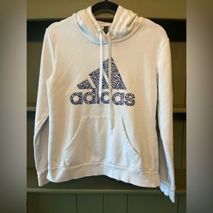 Adidas Women Sweatshirt w/ Hood Blue Logo Size S